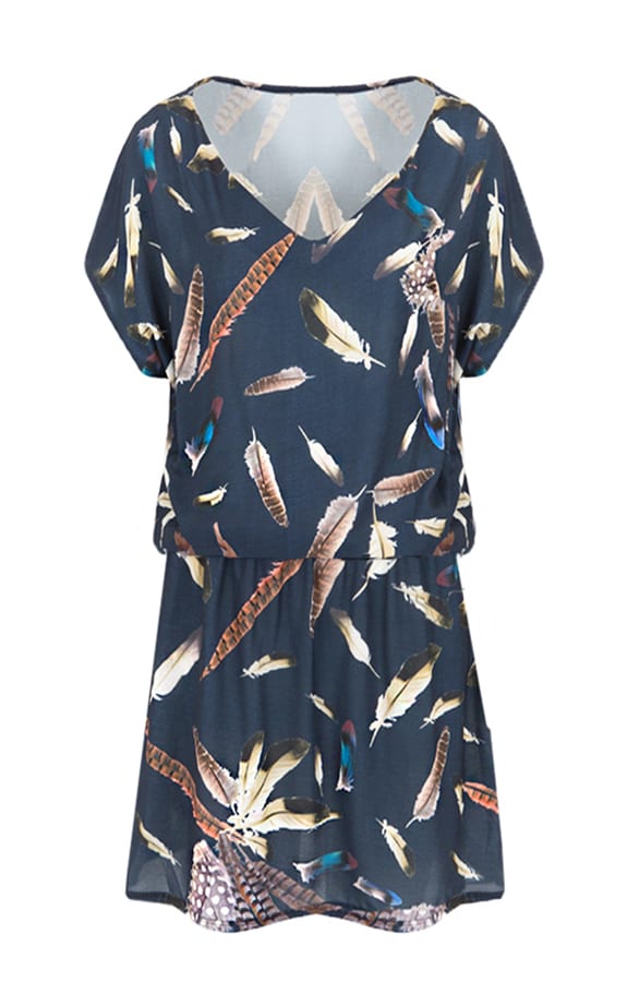 Elegant Feather Dress Blue – shoparchief, foto 1