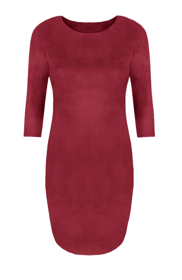 Suede Jurk Bordeaux – shoparchief, foto 1