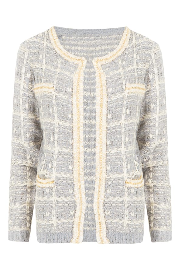 Tweed Chain Jacket Grey – shoparchief, foto 1