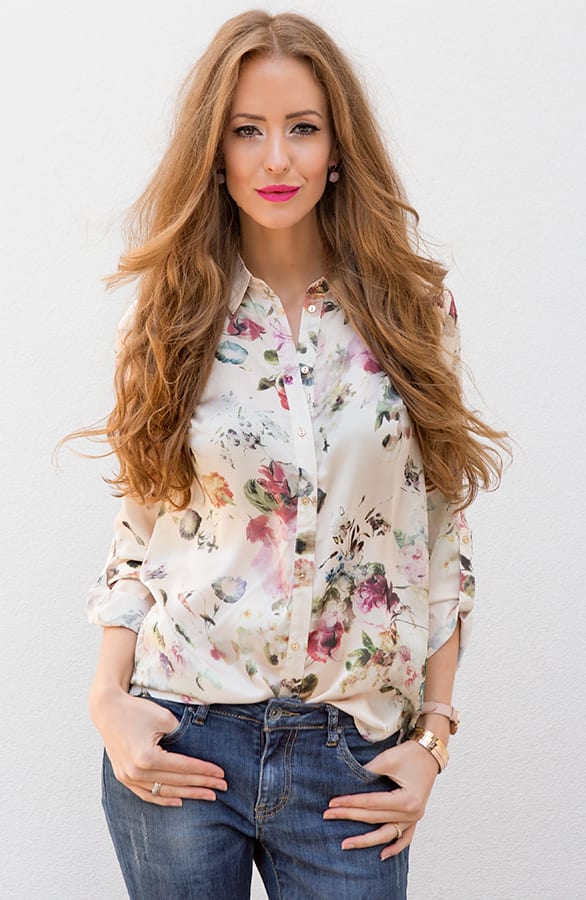 Flowerly Silk Blouse – shoparchief, foto 5
