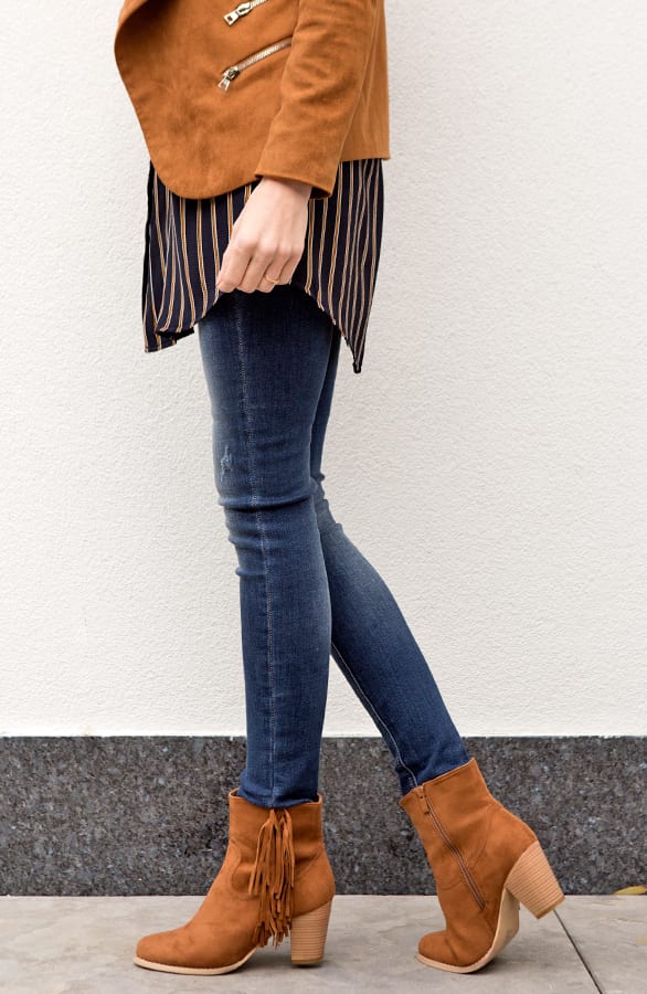 Autumn Fringe Booties Cognac – shoparchief, foto 3