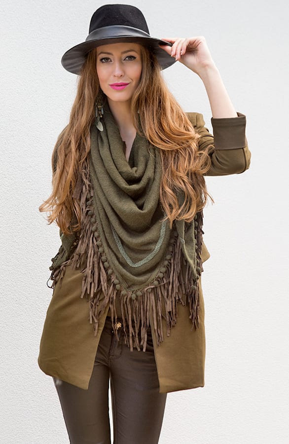 All About Fringe Sjaal Army – shoparchief, foto 2