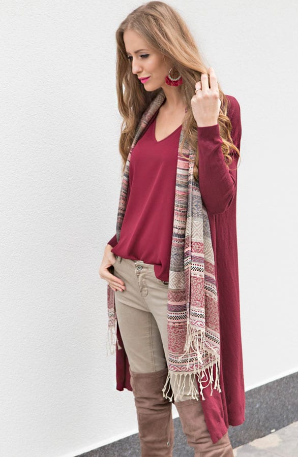Tassel Oorbellen Bordeaux – shoparchief, foto 7