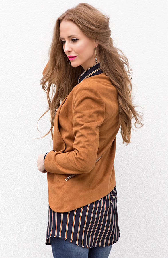 Striped Long Blouse Navy – shoparchief, foto 5