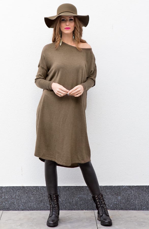 Long Oversized Tuniek Khaki – shoparchief, foto 2