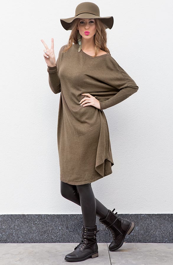 Long Oversized Tuniek Khaki – shoparchief, foto 4