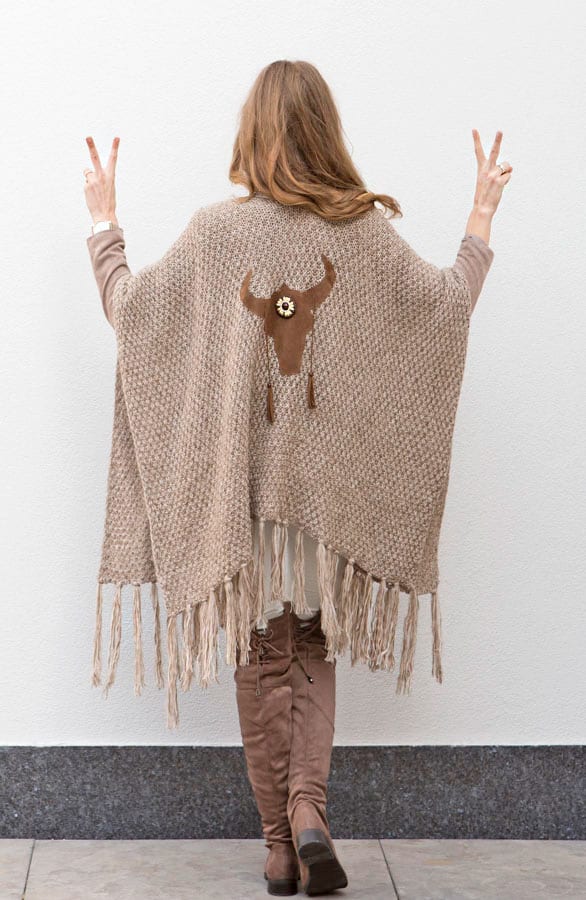 Buffalo Poncho Taupe Melange – shoparchief, foto 2
