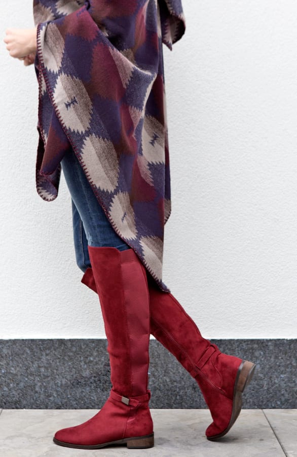 Overknee Buckle Boots Bordeaux – shoparchief, foto 4