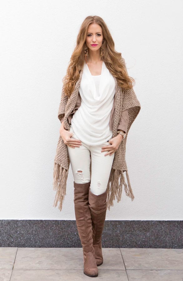 Buffalo Poncho Taupe Melange – shoparchief, foto 5
