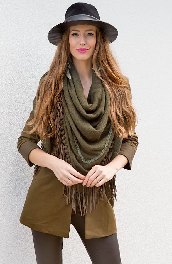 All About Fringe Sjaal Army – shoparchief, foto 5