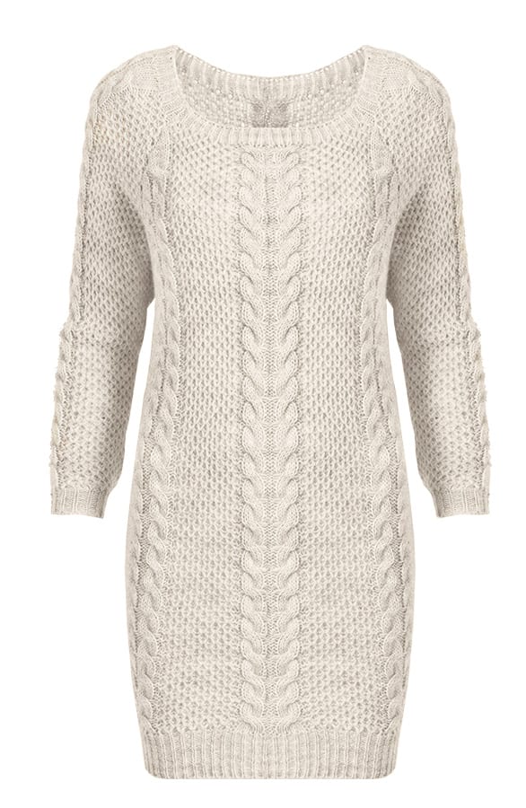 Cable Knit Sweater Beige – shoparchief, foto 1