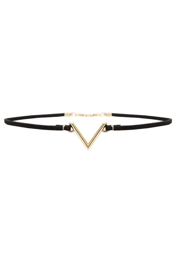 Choker Ketting V Goud – shoparchief, foto 1
