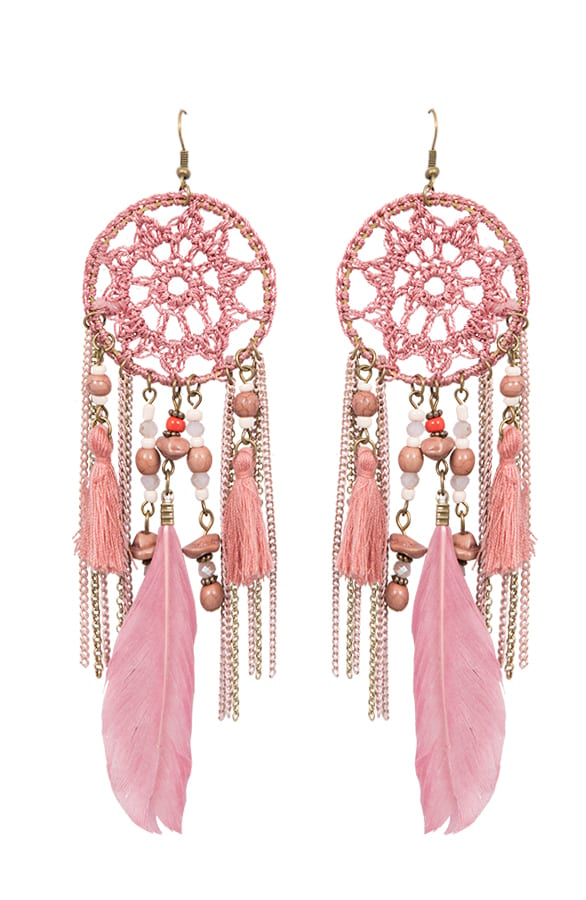 Dreamcatcher Oorbellen Blush Pink – shoparchief, foto 1