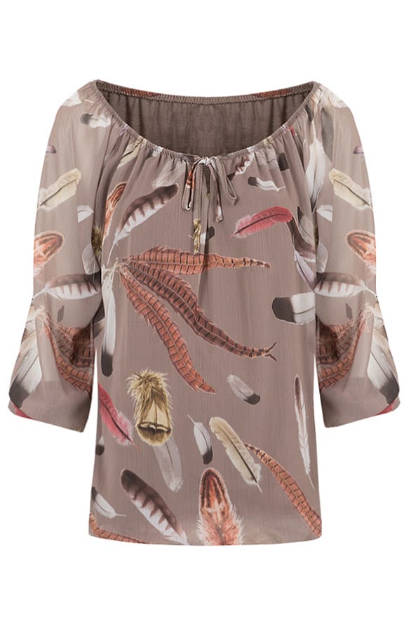 Feather Crush Tuniek Taupe – shoparchief, foto 1
