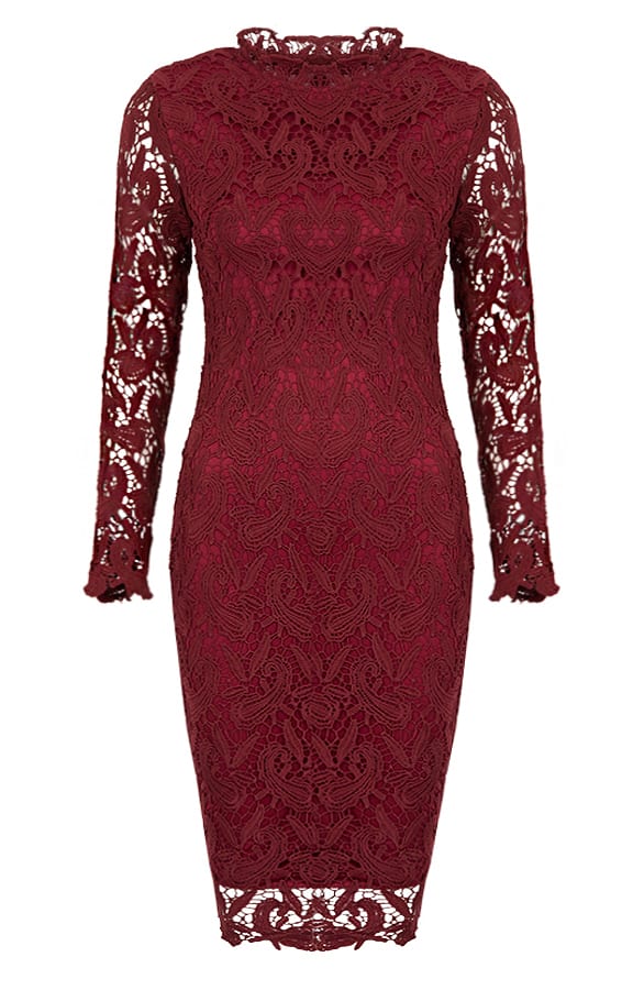 Feminine Dress Lace 2.0 Bordeaux – shoparchief, foto 1