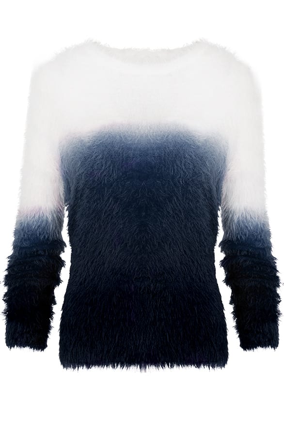 Fluffy Sweater Dipdye Blue – shoparchief, foto 1