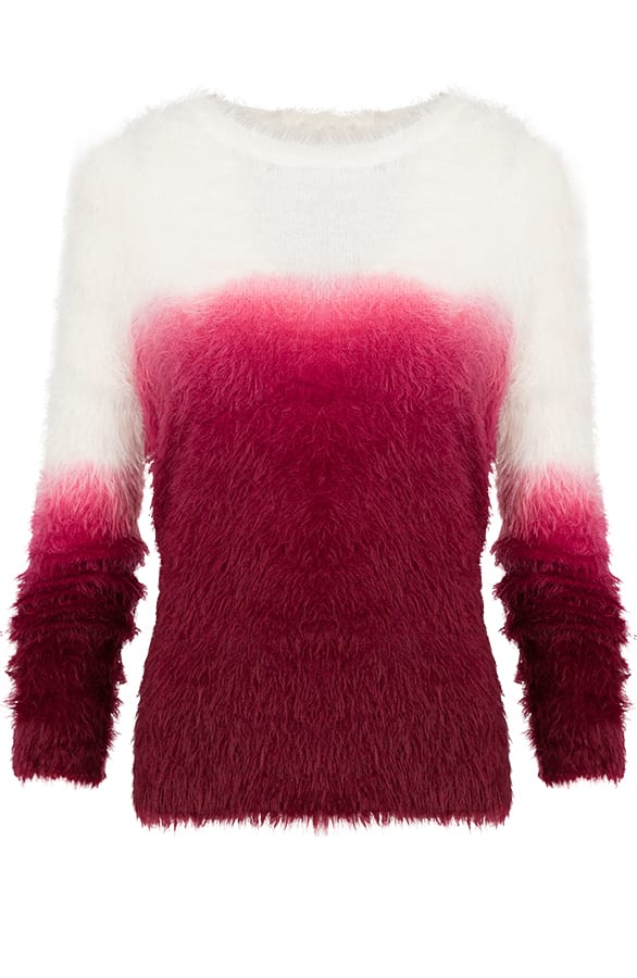 Fluffy Sweater Dipdye Bordeaux – shoparchief, foto 1