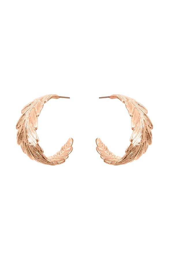 Luxury Feather Oorbellen Rose – shoparchief, foto 1