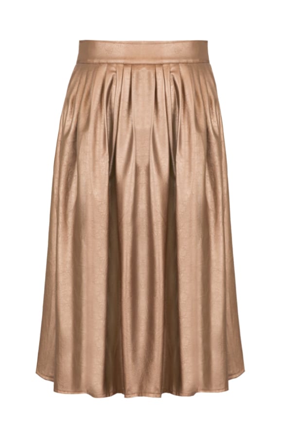 Metallic Leather Skirt Bronze – shoparchief, foto 1