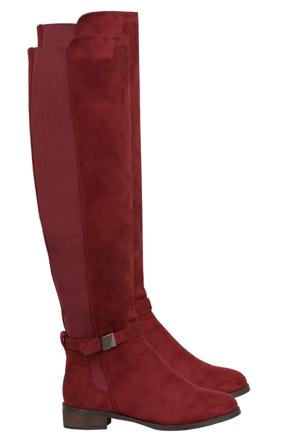 Overknee Buckle Boots Bordeaux – shoparchief, foto 1