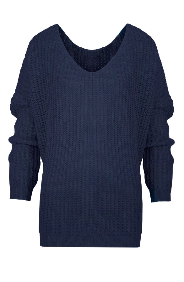 Oversized V Sweater Navy – shoparchief, foto 1