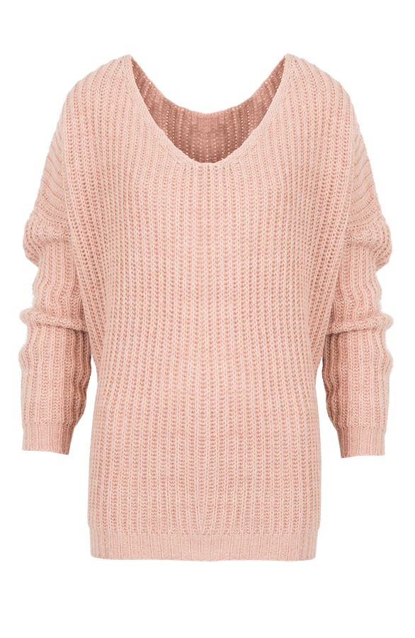 Oversized V Sweater Pink – shoparchief, foto 1