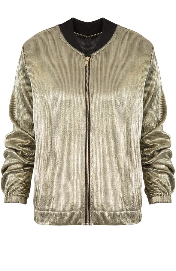 Plisse Bomber Jacket Gold – shoparchief, foto 1