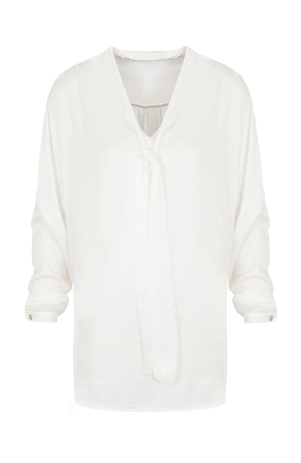 Silk Bow Blouse Creme – shoparchief, foto 1
