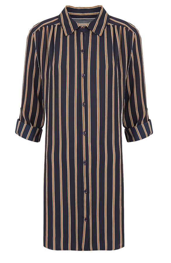 Striped Long Blouse Navy – shoparchief, foto 1