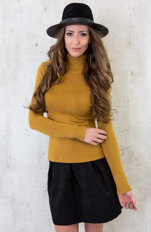 Coll Sweater Jersey Oker – shoparchief, foto 2