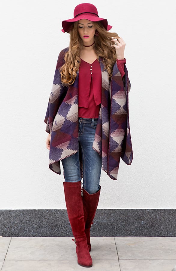 Overknee Buckle Boots Bordeaux – shoparchief, foto 7
