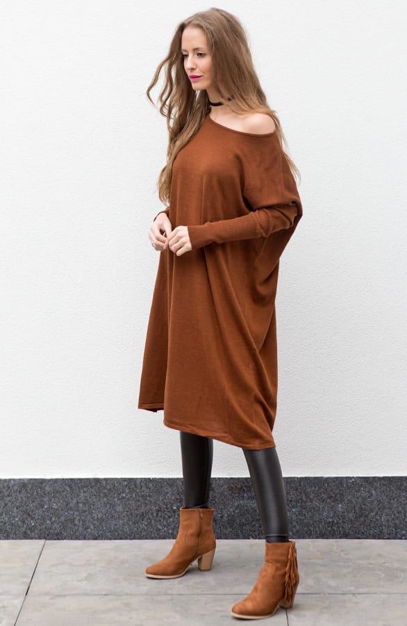 Long Oversized Tuniek Cognac – shoparchief, foto 5