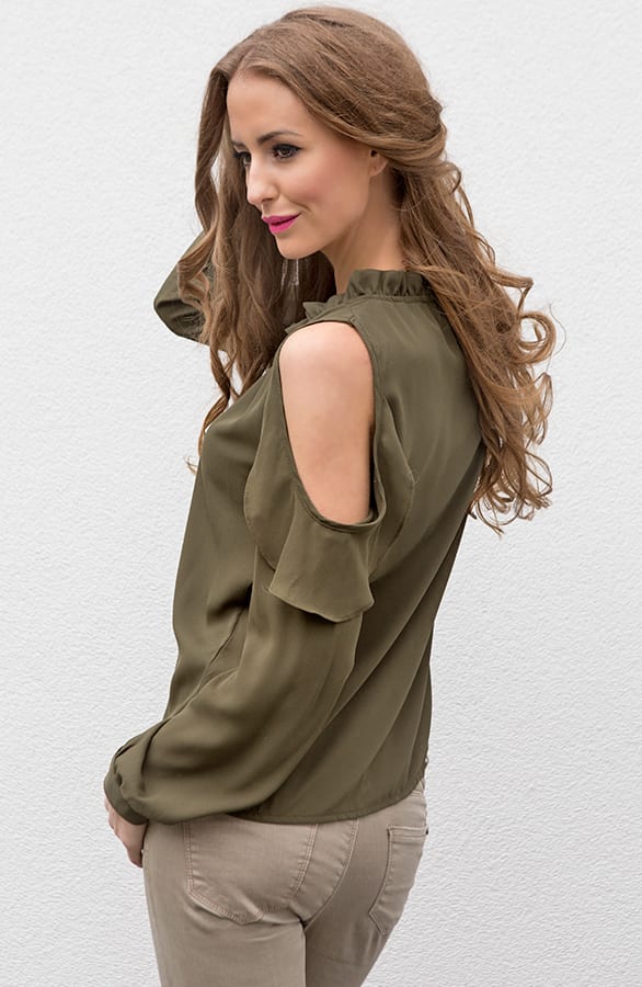Ruffle Blouse Army Open – shoparchief, foto 2