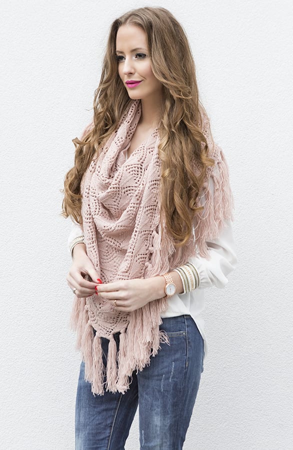 Fringe Sjaal Soft Pink 3.0 – shoparchief, foto 5