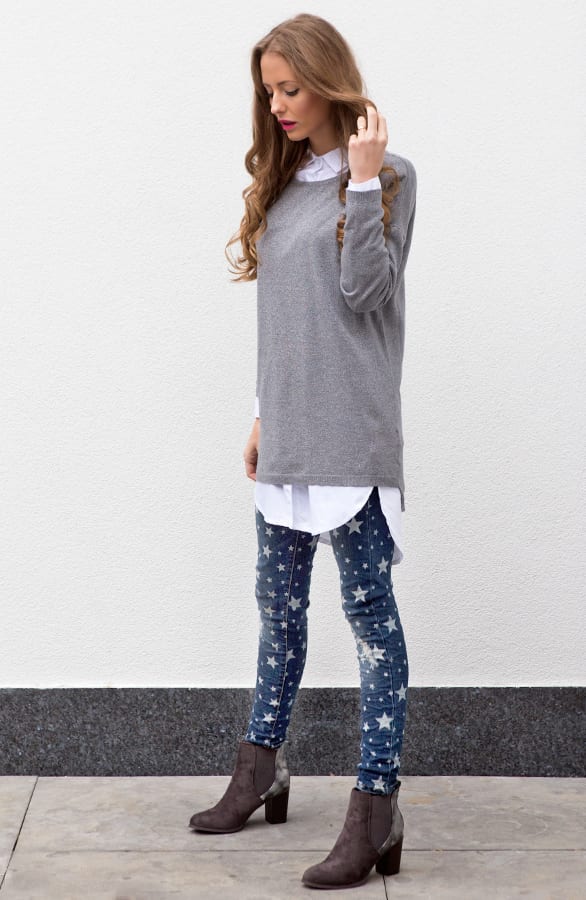 Loose Sweater Shine Grey – shoparchief, foto 6