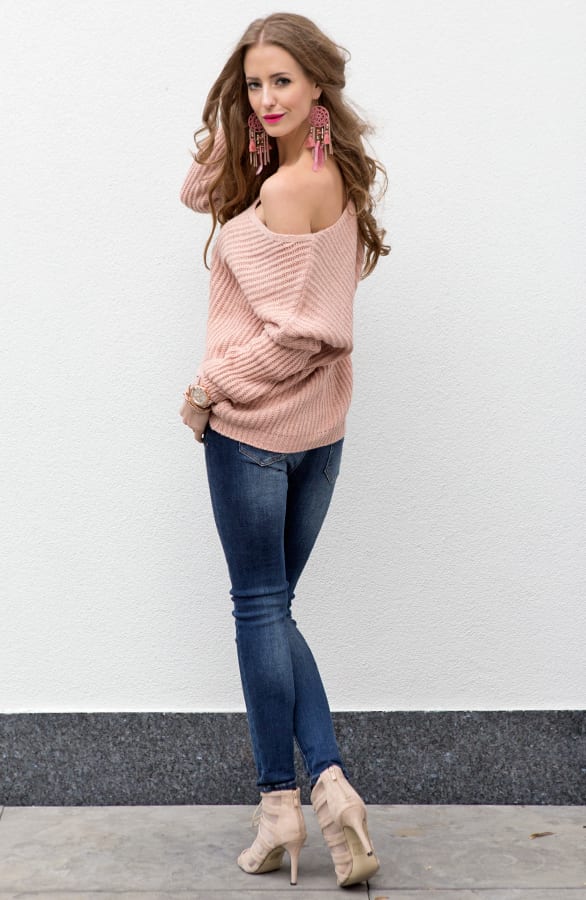 Oversized V Sweater Pink – shoparchief, foto 7