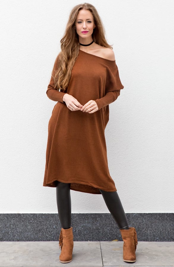 Long Oversized Tuniek Cognac – shoparchief, foto 6