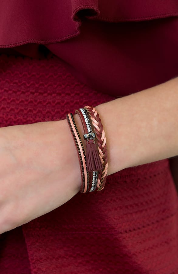 Wrap Bracelet Tassel Bordeaux, Shoparchiv, Foto 2