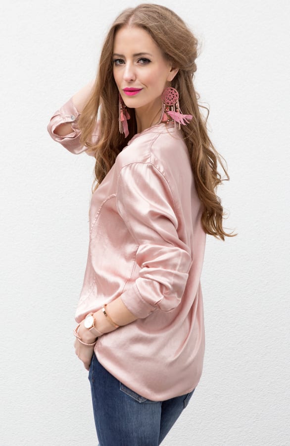 Silk Blouse Blush Pink – shoparchief, foto 4