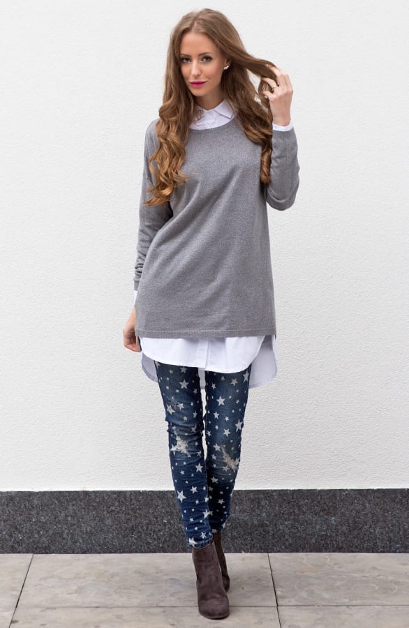 Loose Sweater Shine Grey – shoparchief, foto 2