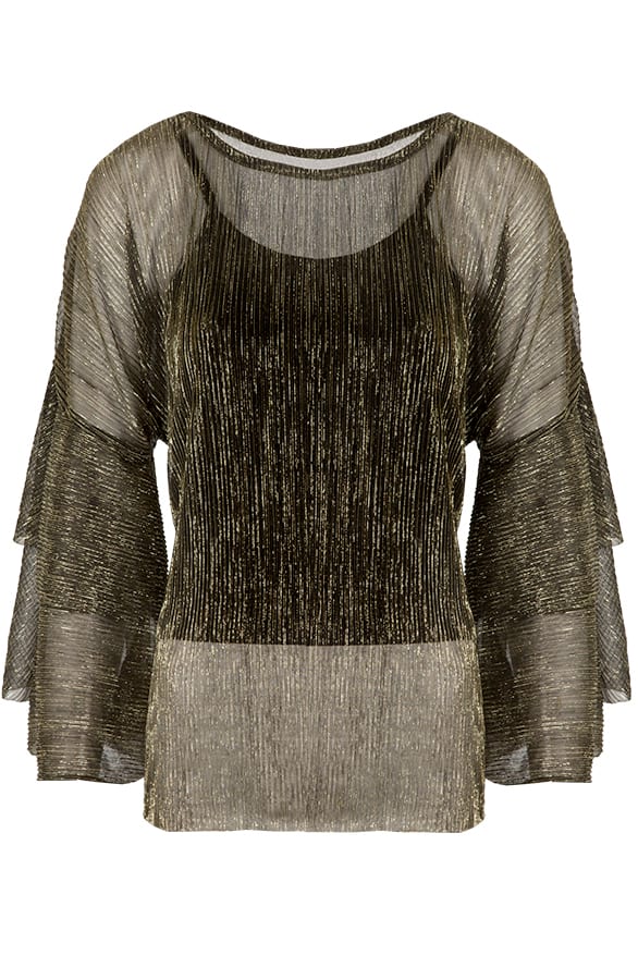 Belle Sleeves Blouse Gold – shoparchief, foto 7