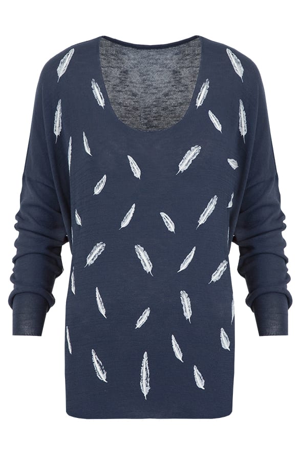 Feather Long Sleeve Navy – shoparchief, foto 1