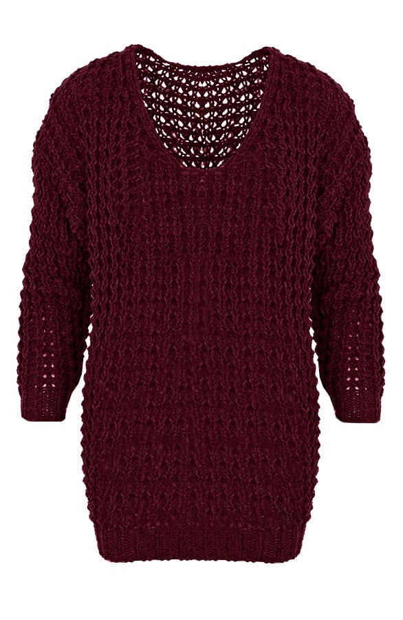 Knitted Sweater Bordeaux – shoparchief, foto 1