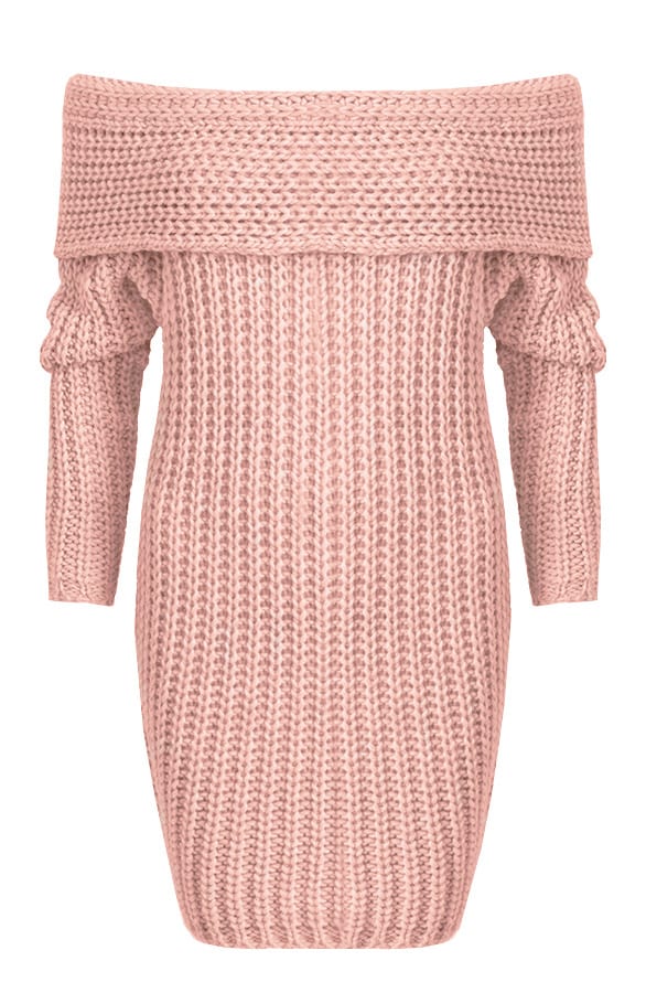 Long Off Shoulder Sweater Blush – shoparchief, foto 1