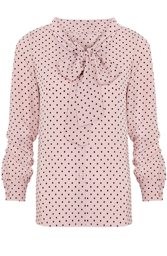 Polkadot Bow Blouse Blush – shoparchief, foto 1