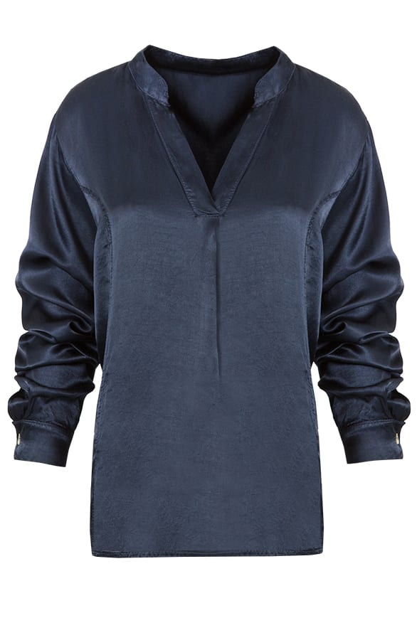 Silk Blouse Navy – shoparchief, foto 1