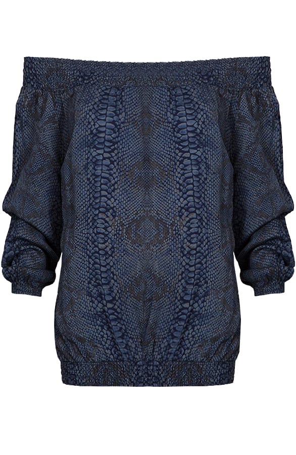 Strapless Snake Blouse Blue – shoparchief, foto 1