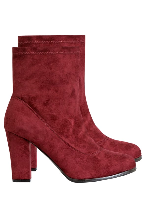 Suede Heels Bordeaux – shoparchief, foto 1