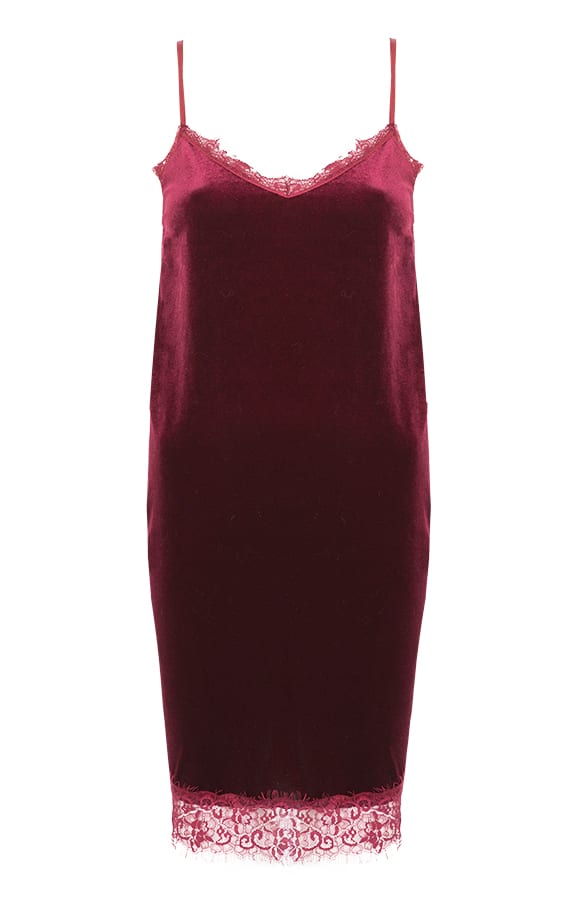 Velvet Slipdress Bordeaux – shoparchief, foto 1