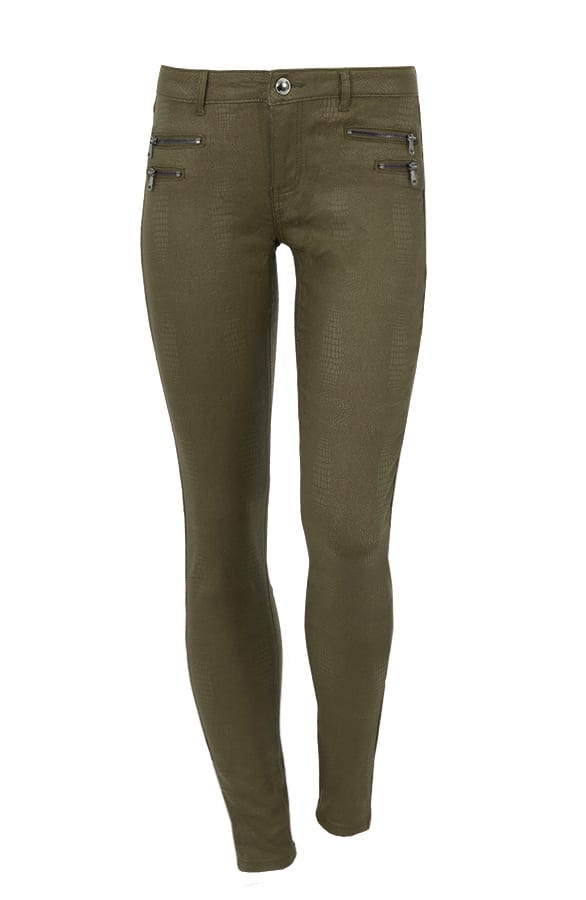 Zipped Skinny Jeans Army – shoparchief, foto 1
